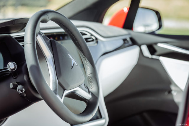 Tesla Model X interior, Fremont, CA